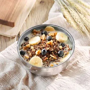 SATINIOR 10 Pack 21 oz Stainless Steel Bowls Double Walled Insulated Soup Bowls Multipurpose Rice Ice Cream (18 oz)