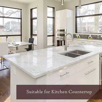 Marble Peel and Stick Wallpaper (24" x 118", High-Gloss, White) Self-Adhesive Renter Friendly Contac...