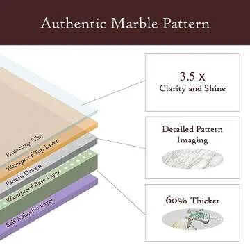 Marble Peel and Stick Wallpaper (24" x 118", High-Gloss, White) Self-Adhesive Renter Friendly Contact Paper Removable Waterproof Vinyl Faux Granite Décor for Furniture Upcycling