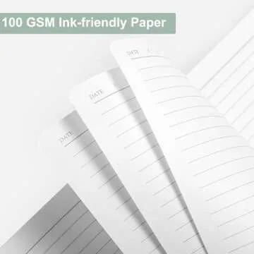 CAGIE Lined Journal Notebook, 320 Pages College Ruled Notebook, 100 Gsm Paper Thick Journal, B5 Hardcover Leather Journals for Writing Women Men, 7.6x10In, Green