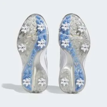 adidas Women's ZG23 Golf Shoes, Footwear White/Blue Fusion Metallic/Silver Metallic, 8