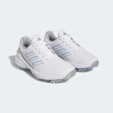 adidas Women's ZG23 Golf Shoes, Footwear White/Blue Fusion Metallic/Silver Metallic, 8