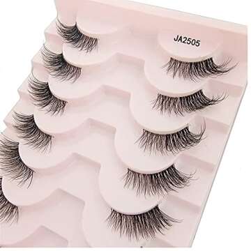 HBZGTLAD New 10 Pairs 3D Mink Lashes False Eyelashes Handmade Wispy Fluffy Long Lashes Natural Eye M...