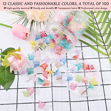 Vibrant Butterfly Hair Clips - 100 Mini Accessories
