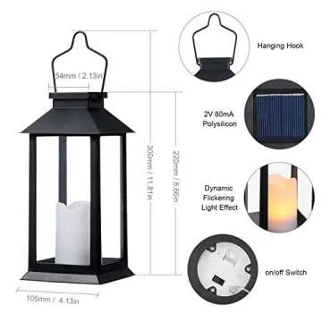 Tomshine Solar Lanterns for Garden & Patio Lighting