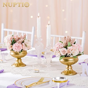 Elegant Nuptio Mini Metal Urn Vases for Event Decor
