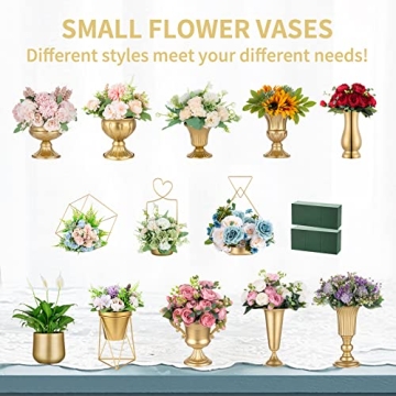 Elegant Nuptio Mini Metal Urn Vases for Event Decor