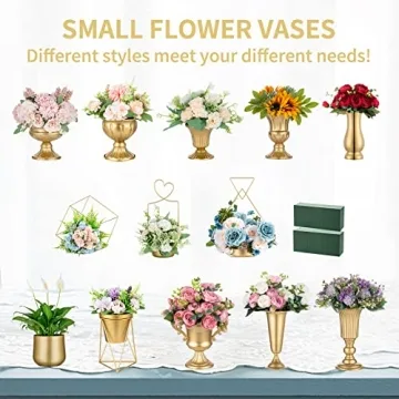 Elegant Nuptio Mini Metal Urn Vases for Event Decor