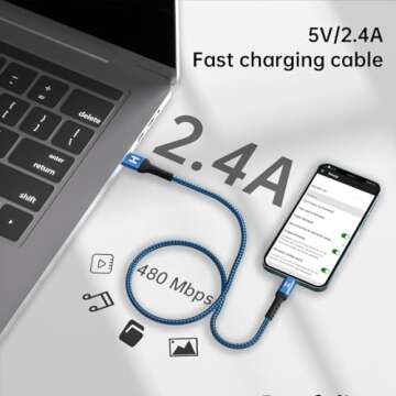 iPhone Charger [Apple MFi Certified], Lightning Cable 3Pack 6FT, Nylon Braided iPhone Charger Fast Charging Cable Compatible iPhone 14/13/12/11 Pro Max/XS MAX/XR/XS/X/8/7/6 Plus SE iPad