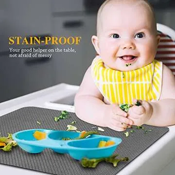 Placemats Set of 4, Placemat with Coasters Heat Stain Scratch Resistant Non-Slip Waterproof Oil-Proo...