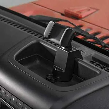 Voodonala for Jeep JK Phone Holder Mount with Storage Tray Central Dashboard Phone Mount with Storage Bin Fit for 2011-2018 Jeep Wrangler JK JKU Interior Accessories Matt Black