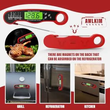 Digital Meat Thermometer for Cooking - Waterproof Kitchen Thermometer with Backlight and Hold, Fast Instant Read Food Thermometer, Candy Making, Outside Grill, Stocking Stuffers for Adult Men-2 Pack