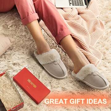 DREAM PAIRS Women's House Slippers Indoor Fuzzy Fluffy Furry Cozy Home Bedroom Comfy Winter Cute Warm Outdoor Shoes FuzzyEasy,Size 10,Sand,SOFIE-05