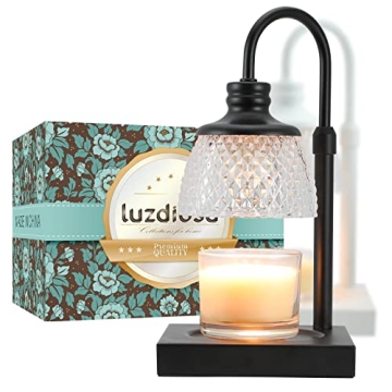 Luzdiosa Candle Warmer Lamp - Electric Adjustable Height Candle Melter with Dimmer for Gift Giving