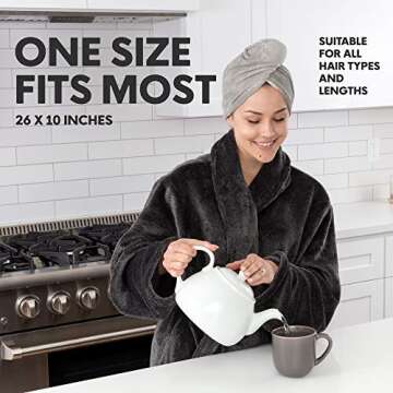 Evolatree Microfiber Hair Towel - Wet Hair Wrap Turbans - Rapid Dry Anti Frizz Curly Hair Products -...