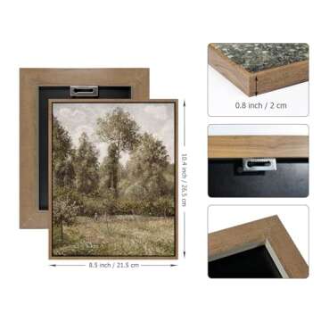 Pinetree Art Framed Canvas Wall Art for Living Room Decor, Vintage Meadow with Flowers Painting Wall...