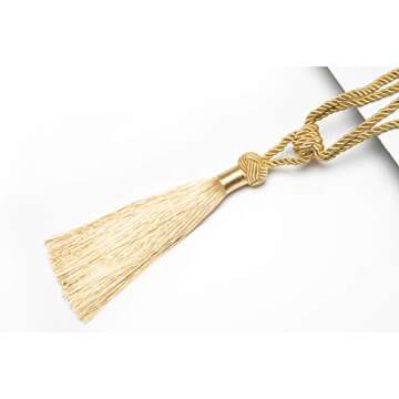BEL AVENIR Gold Hand-Woven Curtain Tiebacks - 2 Pack