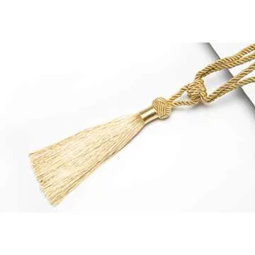 BEL AVENIR Gold Hand-Woven Curtain Tiebacks - 2 Pack