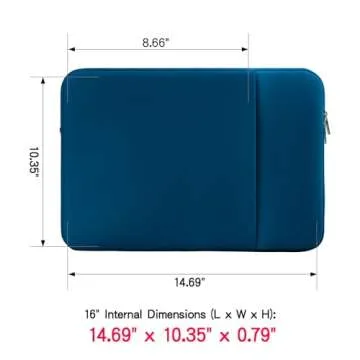 RAINYEAR 16 Inch Laptop Sleeve Protective Soft Case Cover Bag with Front Pocket & Accessories Pouch,Specially Compatible with 2021 2022 16" MacBook Pro M1 for A2141 A2485 (Navy Blue, Upgraded Version)