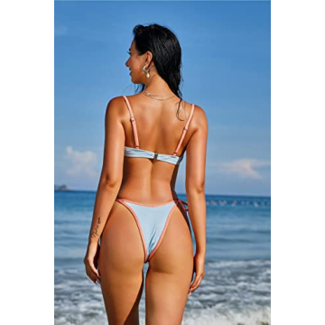 Stylish ZAFUL Women's Underwire High Cut Bikini Set