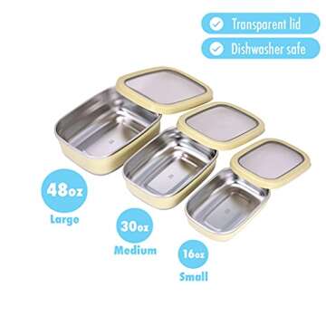 MIRA Stainless Steel Food Storage Containers Set - Eco-Friendly