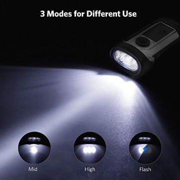 ThorFire Solar Flashlight - Hand Crank Dynamo Torch