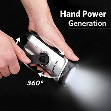 ThorFire Solar Flashlight - Hand Crank Dynamo Torch