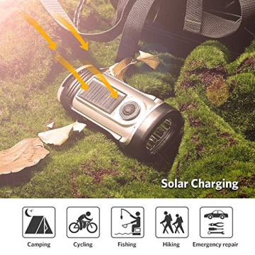 ThorFire Solar Flashlight - Hand Crank Dynamo Torch