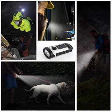 ThorFire Solar Flashlight - Hand Crank Dynamo Torch