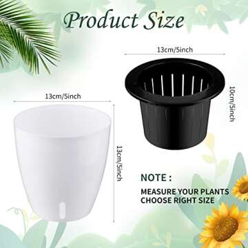 Eccliy Set of 14 Self-Watering Indoor Plant Pots with Water Indicator