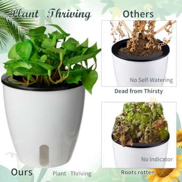 Eccliy 14 Self-Watering Indoor Plant Pots - Set of 14