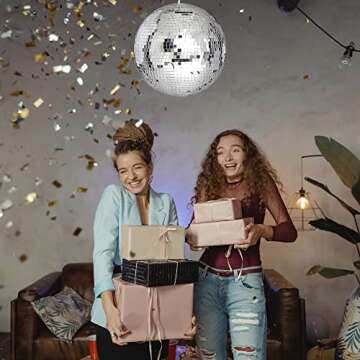 Yescom 12 inch Disco Mirror Glass Ball, 12" Large Hanging Disco Ball, DJ Dance Club Stage Lighting Home Party Business Window Display Holiday Decoration