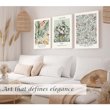 Framed Sage Green Vintage Wall Art Decor Set of 3