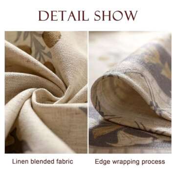 patdrea Designer Beige Tablecloth for Rectangle Tables,Vintage Linen with Yellow Flowers Pattern Tablecloths,Rustic Floral Table Cover Cloth Decor for Kitchen Dining Christmas,55"*79"