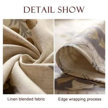 patdrea Designer Beige Tablecloth for Rectangle Tables,Vintage Linen with Yellow Flowers Pattern Tablecloths,Rustic Floral Table Cover Cloth Decor for Kitchen Dining Christmas,55"*79"