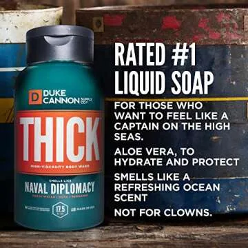 Duke Cannon Supply Co. THICK High-Viscosity Body Wash for Men - Smells Like Naval Supremacy, 17.5 Fl Oz