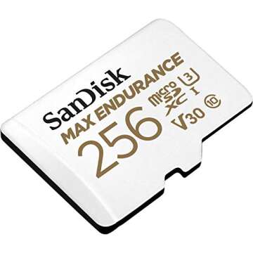 SanDisk 256GB MAX Endurance microSDXC Card with Adapter for Home Security Cameras and Dash cams - C1...