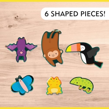 Mudpuppy Rainforest 25 Piece Floor Puzzle, Features 25 Colorful, Oversized Pieces, Includes 6 Special Shaped Pieces of a Toucan, Butterfly and More, Ages 2+, Great Gift Idea!
