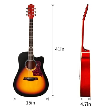 AODSK Acoustic Guitar Beginner Bundle – Complete 41 Inch Set