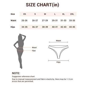 Jo & Bette Cotton Thong Bikini Underwear Seamless Breathable Panties for Women, 6 or 12 Pack
