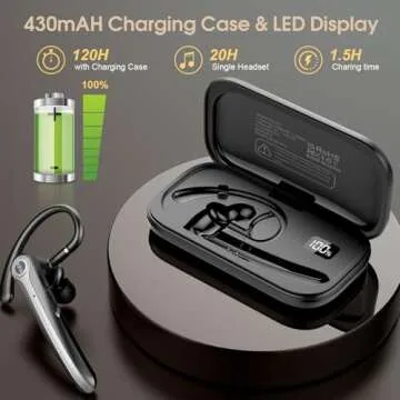 Bluetooth Headset with ENC Mic and 120 Hours Talk Time