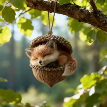 Charming Forest Animal Acorn Ornaments for Home Decor