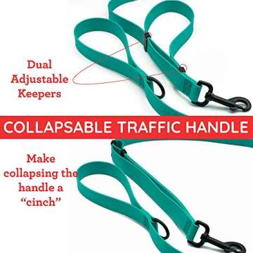 PACKT - Endeavor Double Handle Dog Leashes - Waterproof, Stinkproof, American Made - Plum - 6 Ft.| Waterproof Dog Leash for Large Dogs | 6 foot Training Leashes for medium dogs | Purple Dog leash