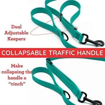 PACKT - Endeavor Double Handle Dog Leashes - Waterproof, Stinkproof, American Made - Plum - 6 Ft.| Waterproof Dog Leash for Large Dogs | 6 foot Training Leashes for medium dogs | Purple Dog leash