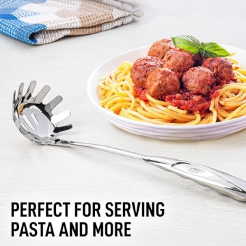 Zulay Kitchen Premium Stainless Steel Spaghetti Spoon - Ultimate Pasta Serving Tool