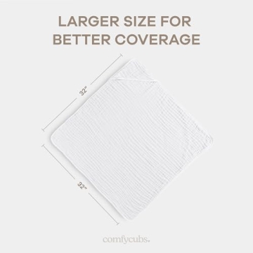 Comfy Cubs Baby Hooded Muslin Towels - Ultra Soft & Absorbent