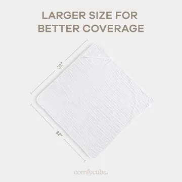 Comfy Cubs Baby Hooded Muslin Towels - Ultra Soft & Absorbent