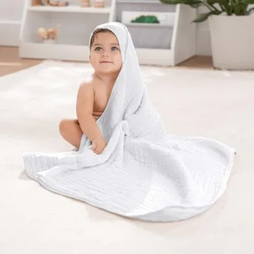 Comfy Cubs Baby Hooded Muslin Towels - Ultra Soft & Absorbent