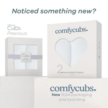 Comfy Cubs Baby Hooded Muslin Towels - Ultra Soft & Absorbent
