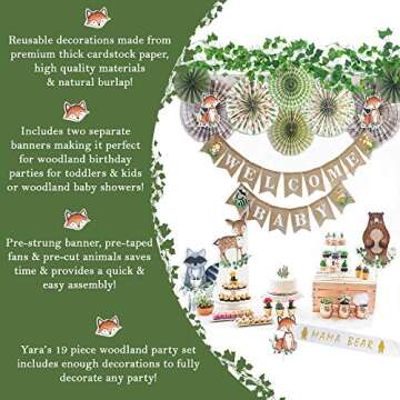 YARA Woodland Baby Shower Decorations for All Themes